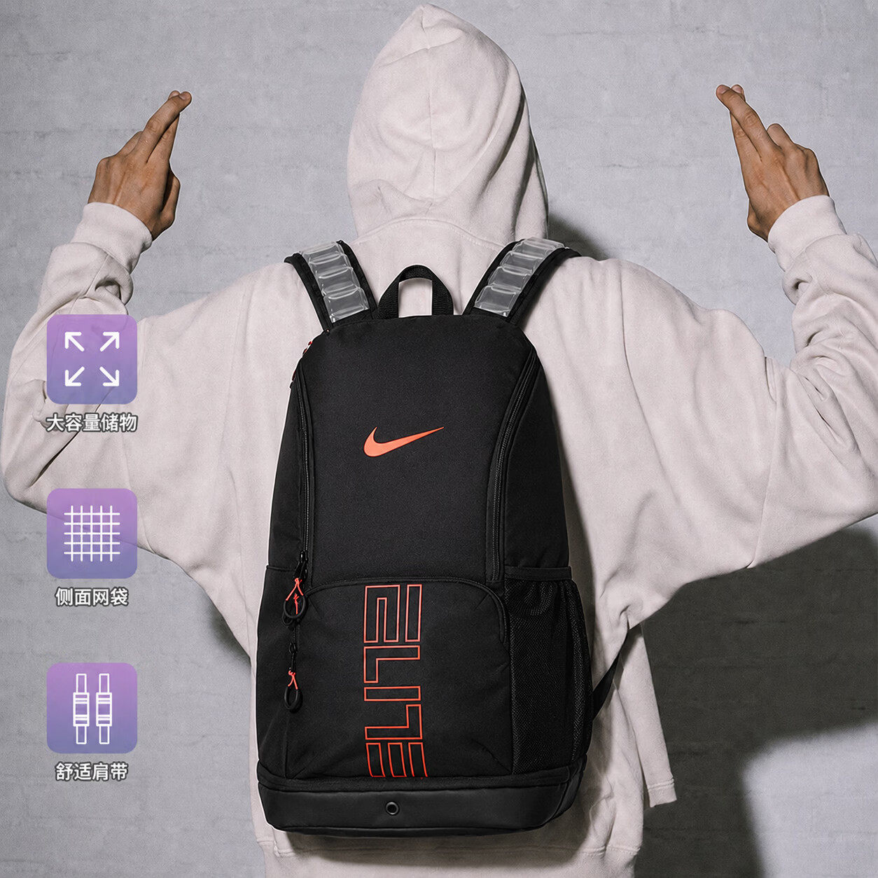 Nike耐克潮流时尚双肩包气垫篮球背包新款学生书包男女大包运动包