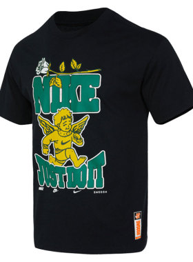 Nike耐克男女短袖夏新款休闲训练宽松透气印花运动T恤FD1323-010