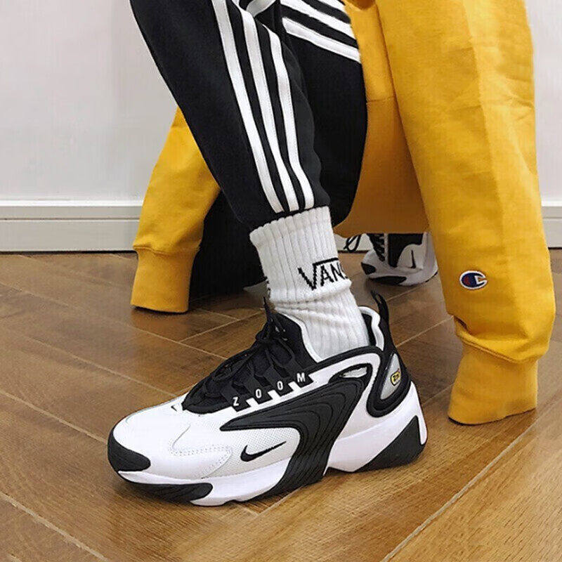 Nike耐克鞋子黑白熊猫配色运动鞋厚底跑步鞋新款女鞋老爹鞋AO0354