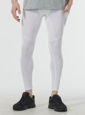 Nike耐克白色健身内搭长裤男速干透气运动裤跑步高弹训练裤FB7953