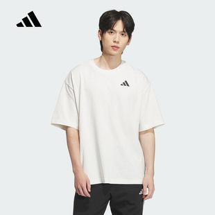 adidas阿迪达斯宽大篮球风半袖2025夏男女训练运动短袖T恤 KD4292