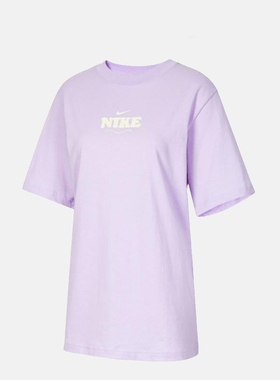 NIKE耐克女子短袖圆领针织透气涂鸦运动休闲半袖T恤 HF6180-517