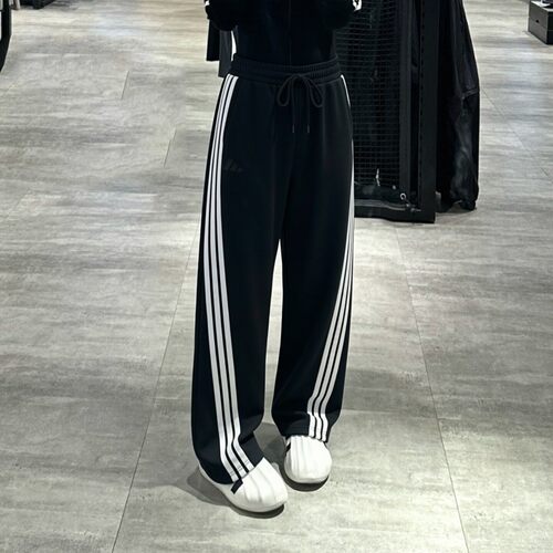 adidas阿迪达斯直筒裤女秋新款复古美式街舞长裤三条纹弯刀运动裤