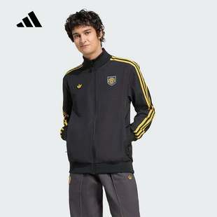 adidas阿迪达斯秋新款男三叶草经典曼联足球休闲文化夹克 KC2810