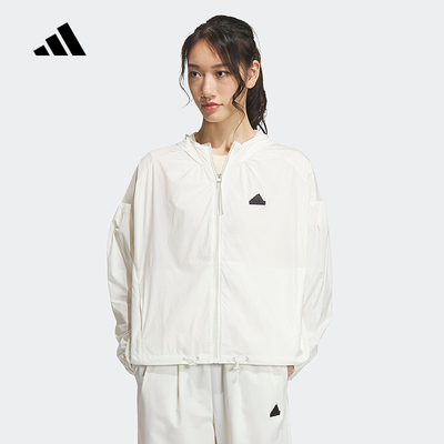 阿迪达斯外套女夏新款城野共生短款防风运动休闲连帽夹克IM8837