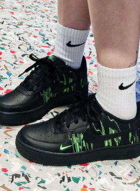 Nike耐克鞋子正品空军一号板鞋黑色运动鞋新款AF1厚底女鞋休闲鞋