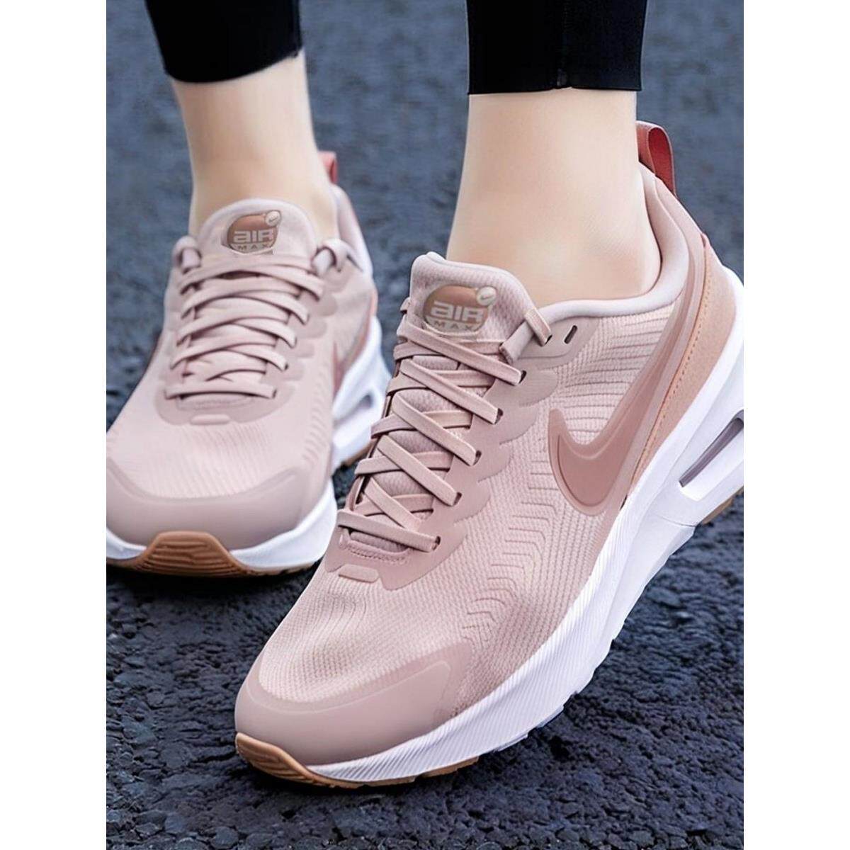 粉色运动鞋Nike耐克鞋子正品气垫女鞋春季新款跑步鞋厚底健身网鞋