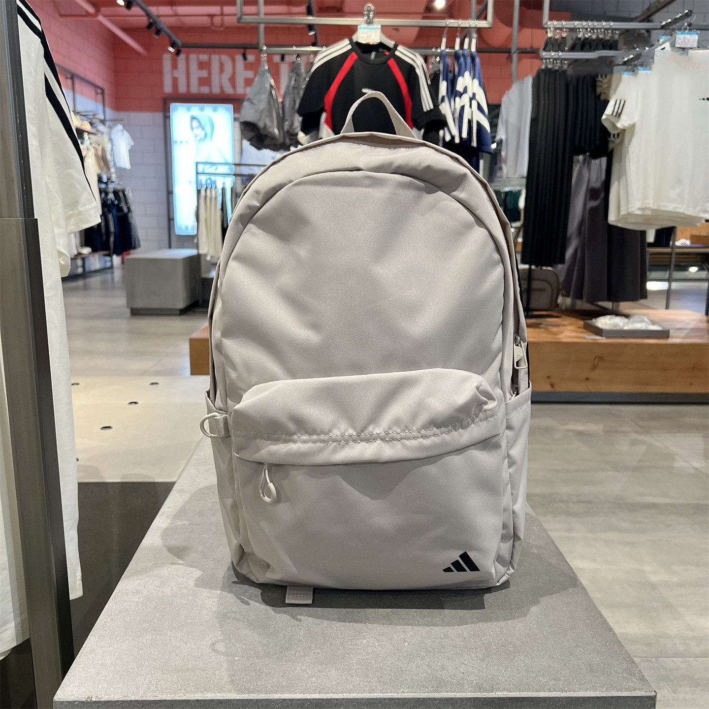 Adidas上课书包初高中生大学生简约百搭双肩包女简约学院风揹包