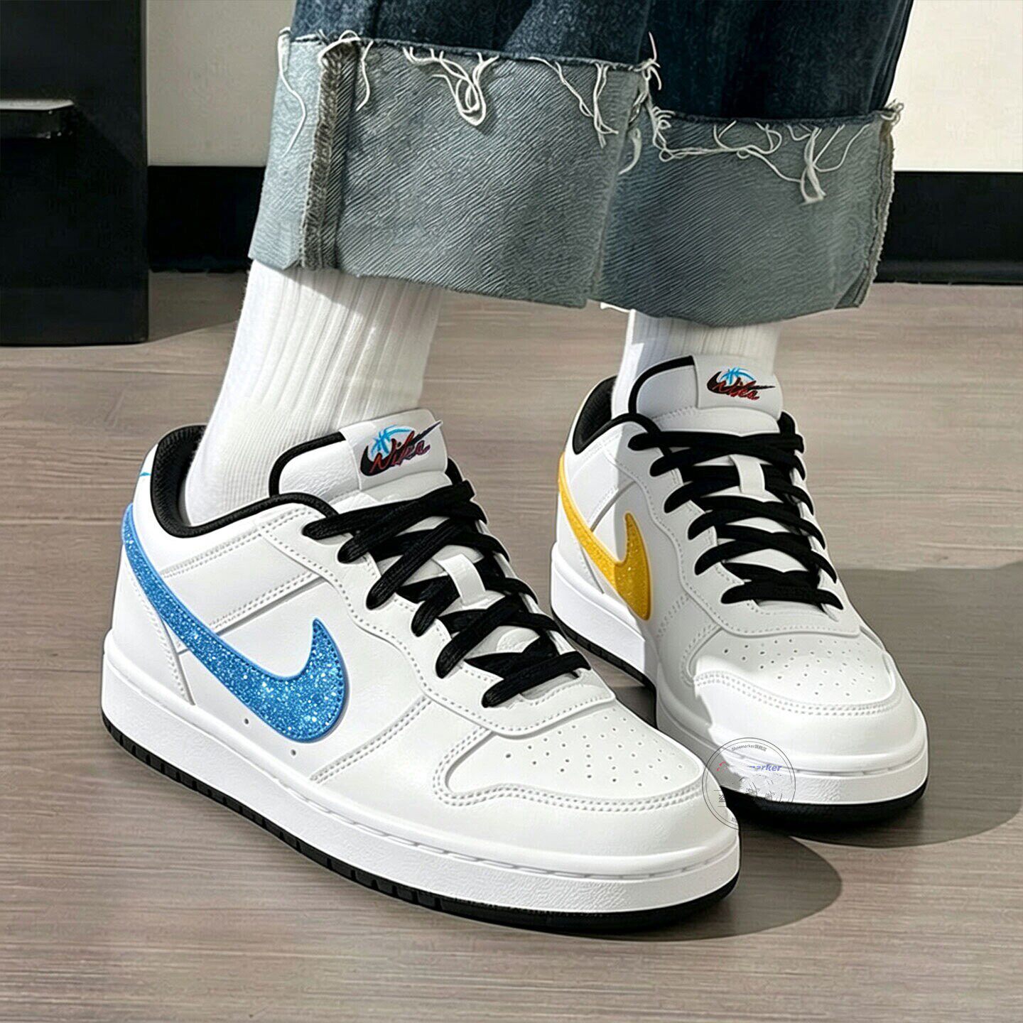Nike耐克鞋子潮流时尚运动鞋简版空军一号女鞋彩色板鞋新款休闲鞋