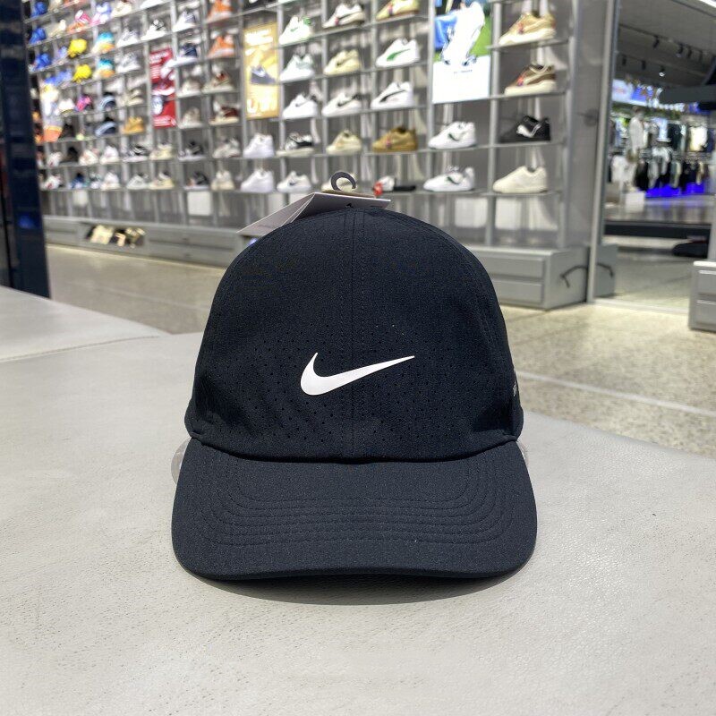 Nike耐克帽子新款鸭舌帽黑色速干运动帽男女透气遮阳帽跑步休闲帽