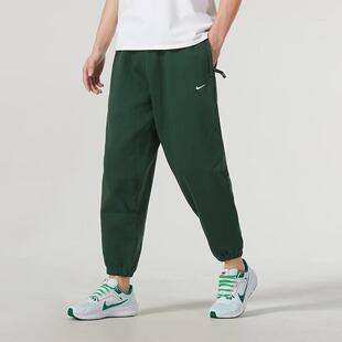 Nike耐克绿色针织长裤男宽松束脚裤防风运动裤保暖休闲卫裤DX1365