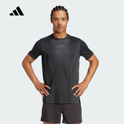 adidas阿迪达斯正品夏男速干凉感透气运动健身短袖圆领T恤JI8196