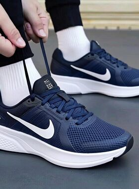 Nike耐克鞋子RUN SWIFT 2跑步鞋蓝色网面运动鞋新款透气休闲男鞋