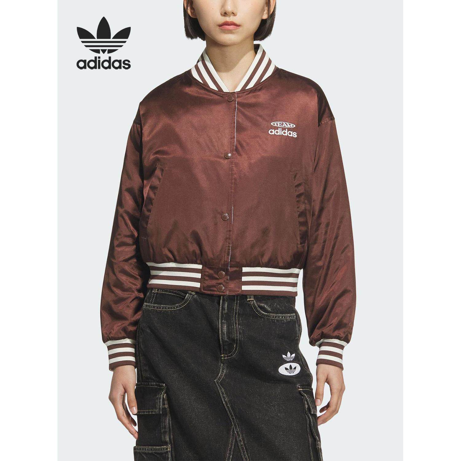 Adidas/阿迪达斯正品三叶草女士运动立领双面保暖棉服夹克KC5815