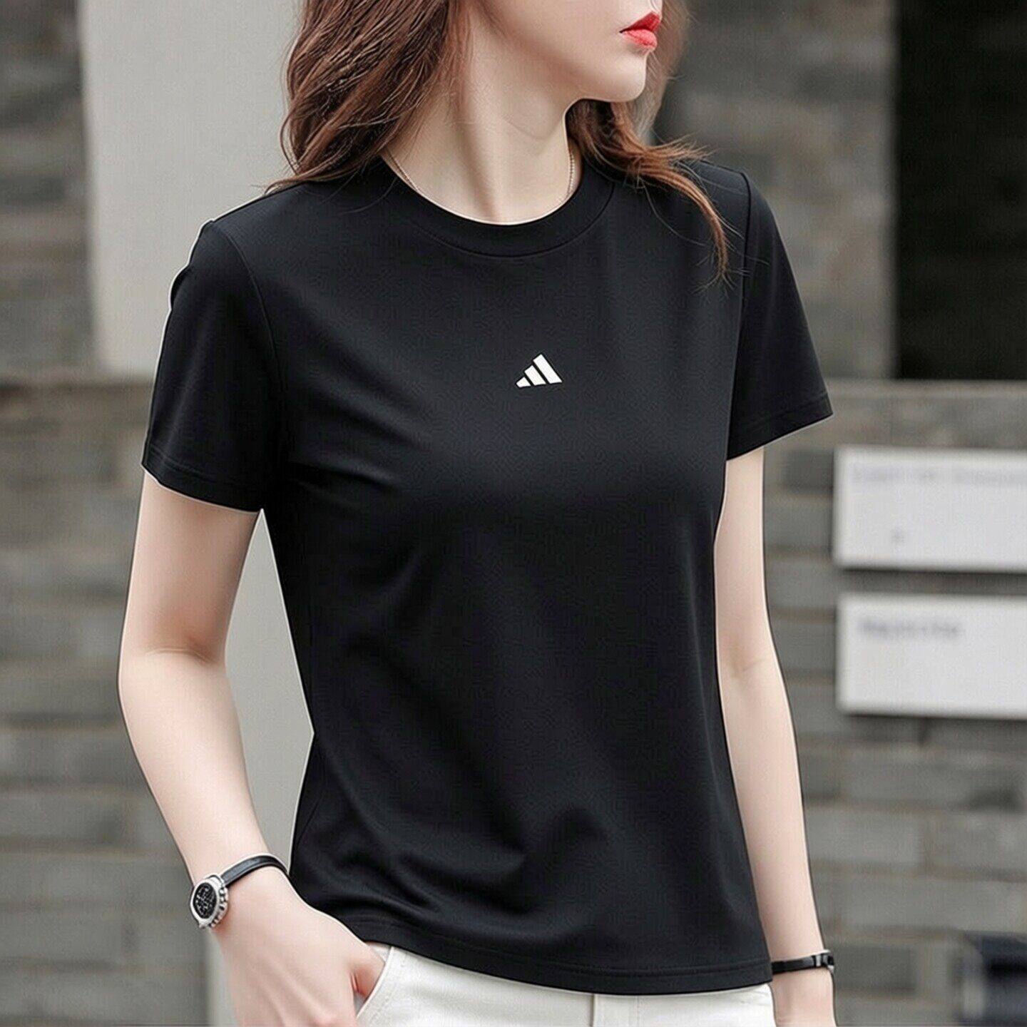 阿迪达斯纯色t恤女夏季新