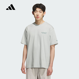 adidas阿迪达斯宽松透气半袖 夏男GFX SHORT短袖 T恤KF0127 上衣正品