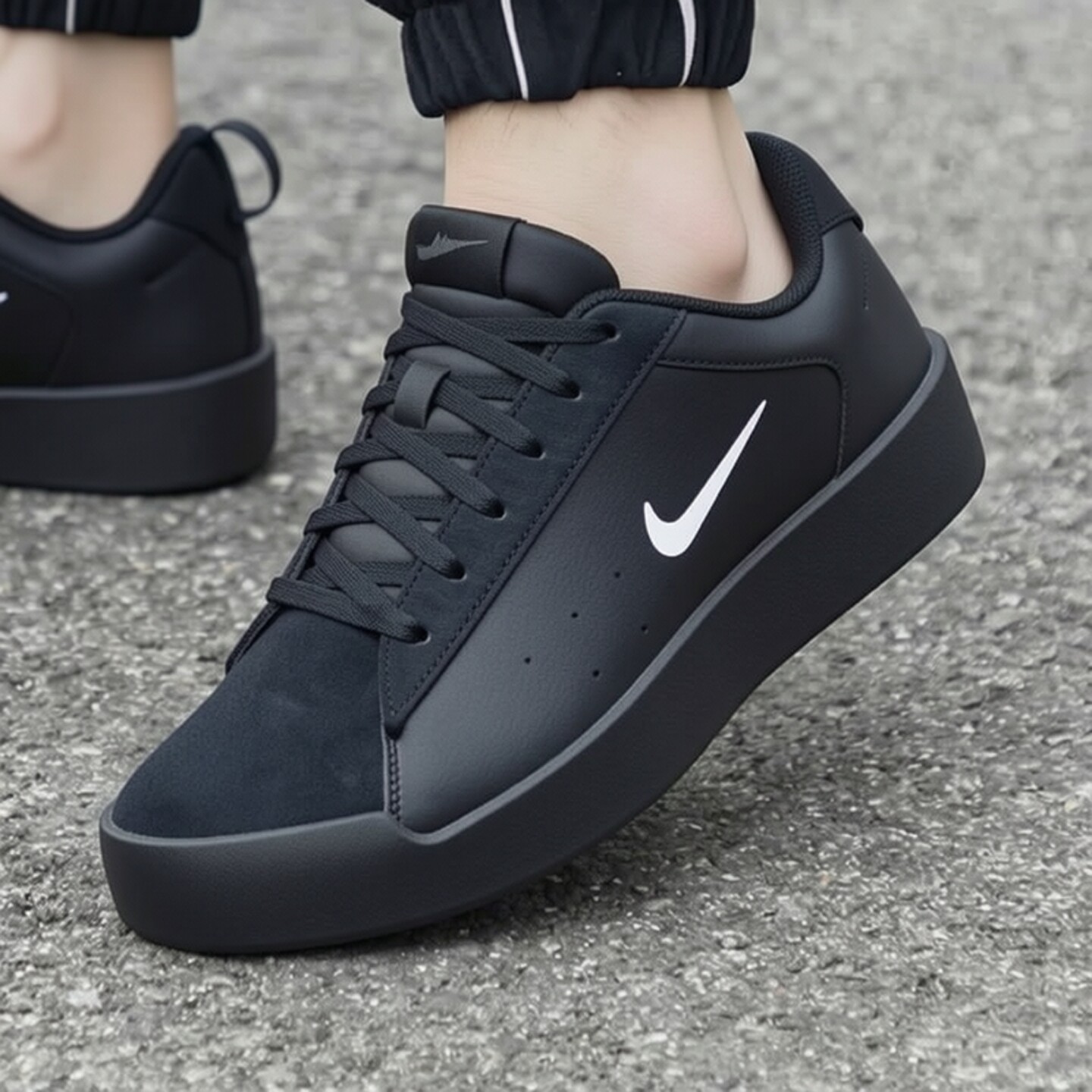 Nike耐克男鞋黑色板鞋新款舒适软底休闲鞋轻便百搭通勤运动鞋子