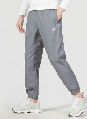 Nike耐克正品梭织长裤男灰色薄款束脚裤跑步训练运动裤透气休闲裤