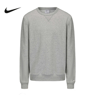 Nike耐克卫衣男长袖秋新款运动休闲刺绣灰色圆领套头衫FZ0221-063
