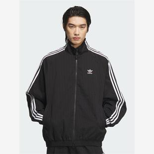 adidas阿迪达斯三叶草男子经典复古双拉链立领宽松夹克外套KC2605