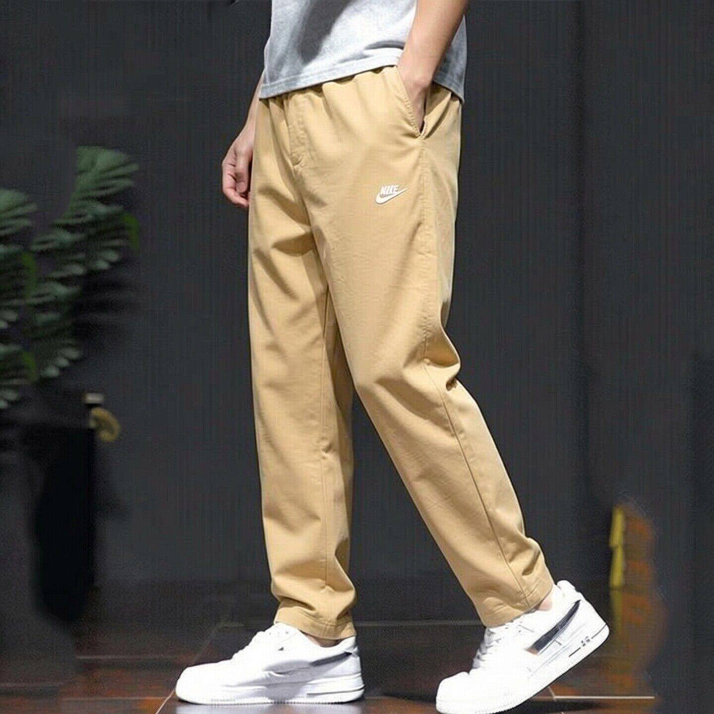 卡其色直筒裤Nike耐克裤