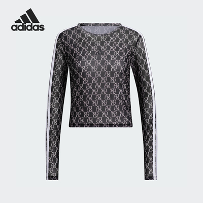 Adidas/阿迪达斯正品春季新款女士复古潮流圆领长袖T恤JY7665