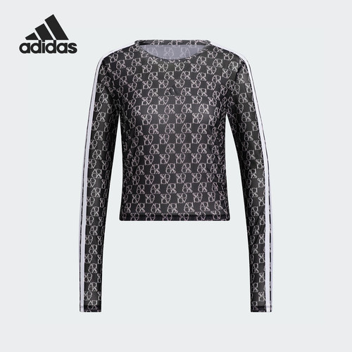 Adidas/阿迪达斯正品春季正品女士复古潮流圆领长袖T恤JY7665
