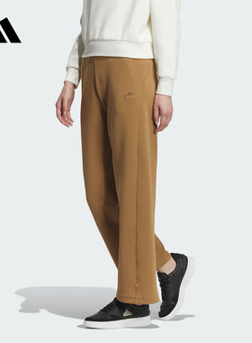 阿迪达斯正品冬季新款女生针织长裤运动休闲下装裤子宽松 JJ3557