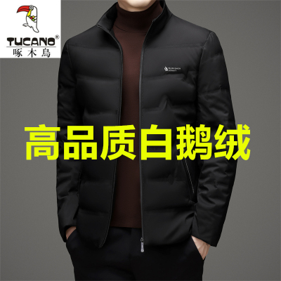 啄木鸟轻薄羽绒服男短款鹅绒服