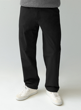 防泼水挺括弹性尼龙通勤标准直筒长裤