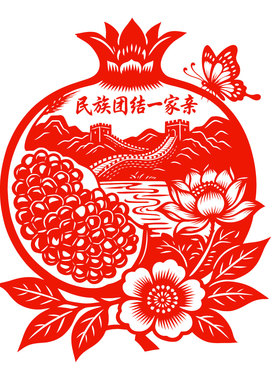民族团结一家亲玻璃贴窗花党建宣传精神窗户玻璃门贴布置水贴