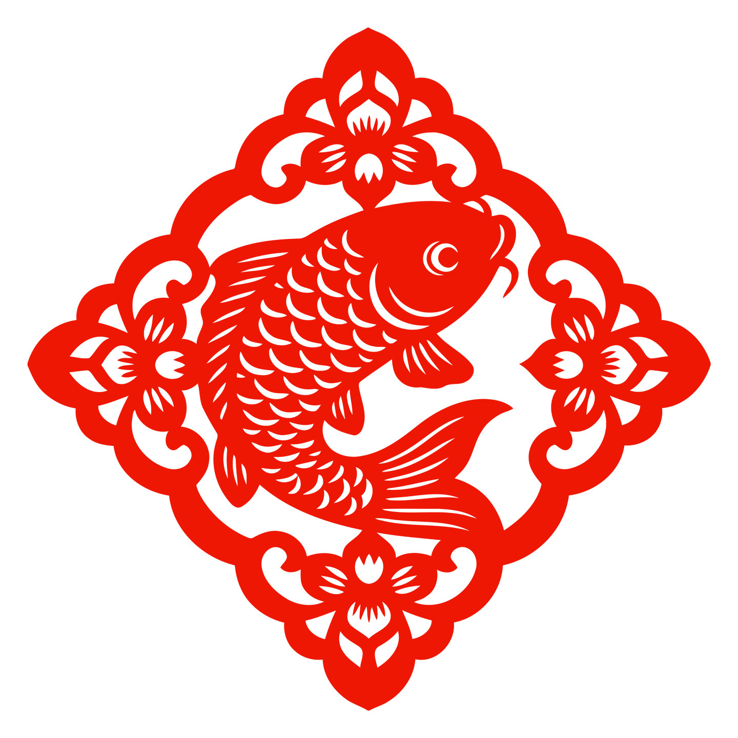 鱼窗花年年有余静电贴纸鱼窗贴玻璃门贴2027羊年新年沾水贴双面红
