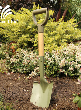 沃施worth园艺木柄大钢铲种花种菜大铲子花园挖地松土种植铲工具