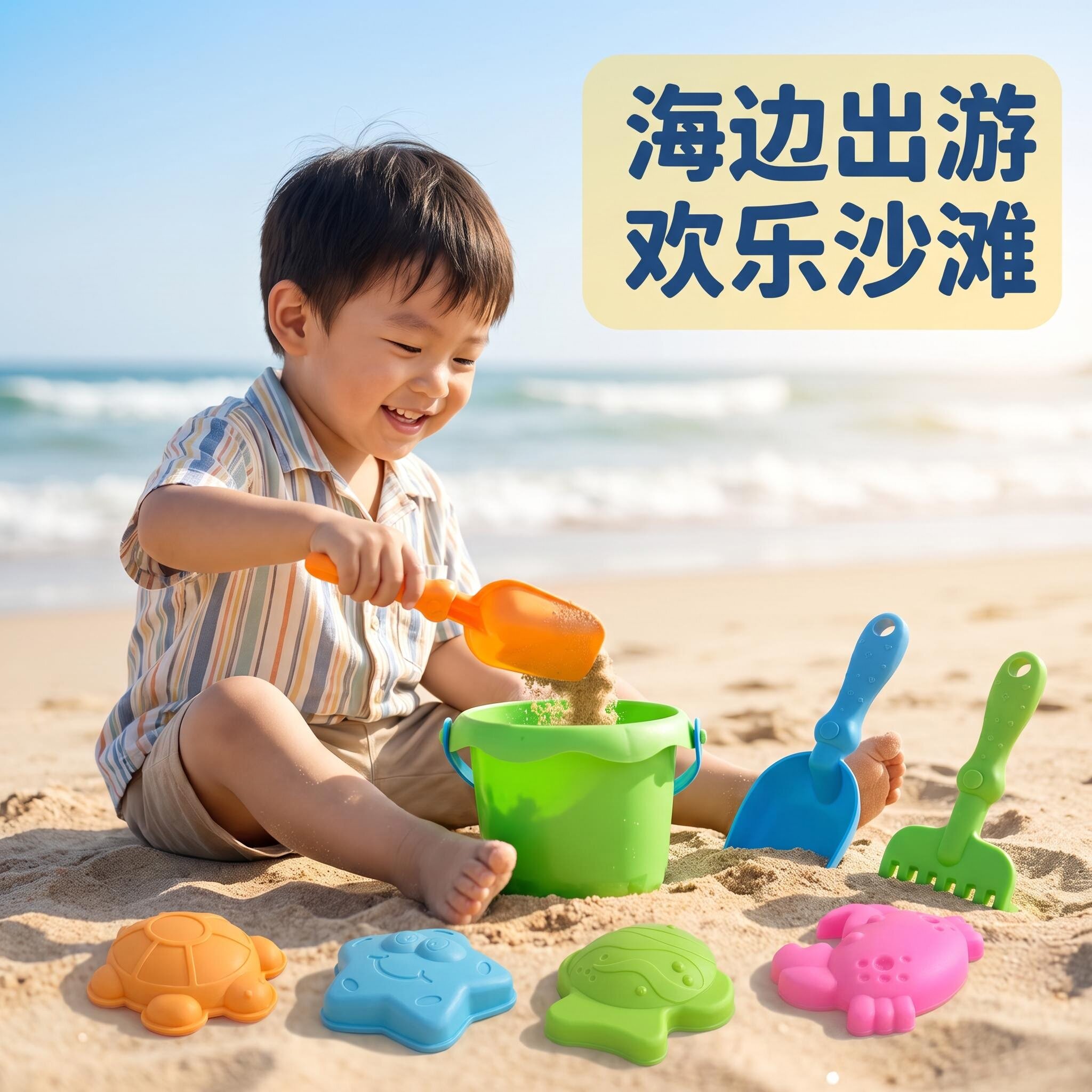 沙滩玩具儿童玩沙工具套装海边出游欢乐沙滩男女通用