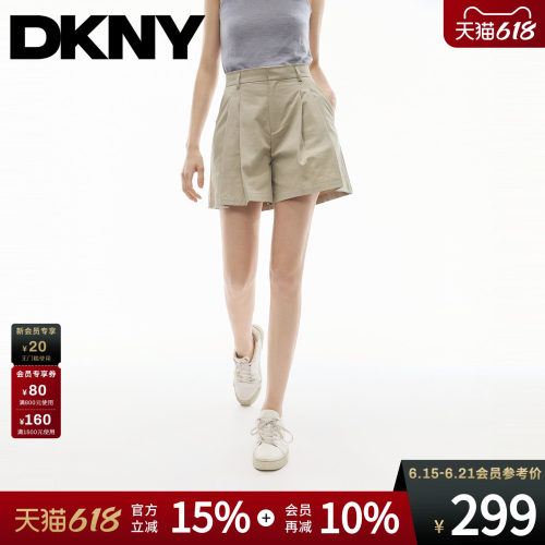 100%棉高腰打褶休闲阔腿短裤