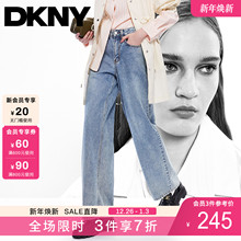 DKNY唐可娜儿2025秋季新款裤子复古时尚日常百搭气质阔腿牛仔裤女