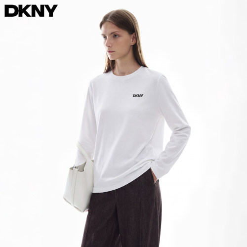 DKNY唐可娜儿230g纯棉长袖t恤女