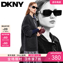 DKNY唐可娜儿25秋季女装纯色羊毛仿羊羔绒圆领仿皮拼接夹克外套