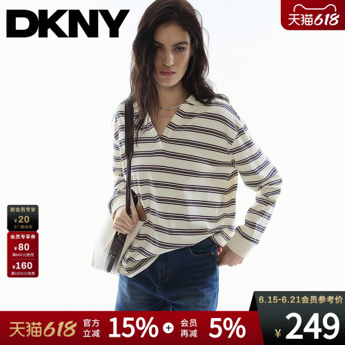 长袖Polo衫条纹T恤时尚美式休闲