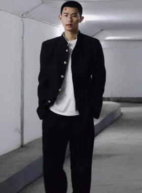 日系立领中山装套装正统jk/dk制服cos西装外套男女款春秋诘襟西服