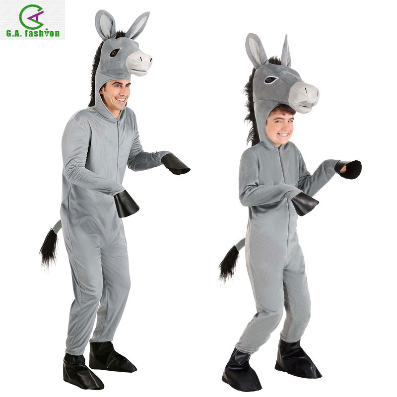 儿童节万圣节学校舞台表演演出成人儿童幼儿动物角色扮演驴演出服