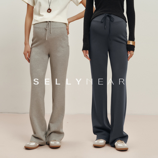 SELLYNEAR孕妇裤春季外穿2026新款时尚直筒微喇系带休闲宽松长裤