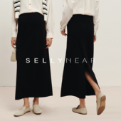 百搭极简气质开衩通勤直筒半裙 时尚 SELLYNEAR孕妇半身裙春装 新款