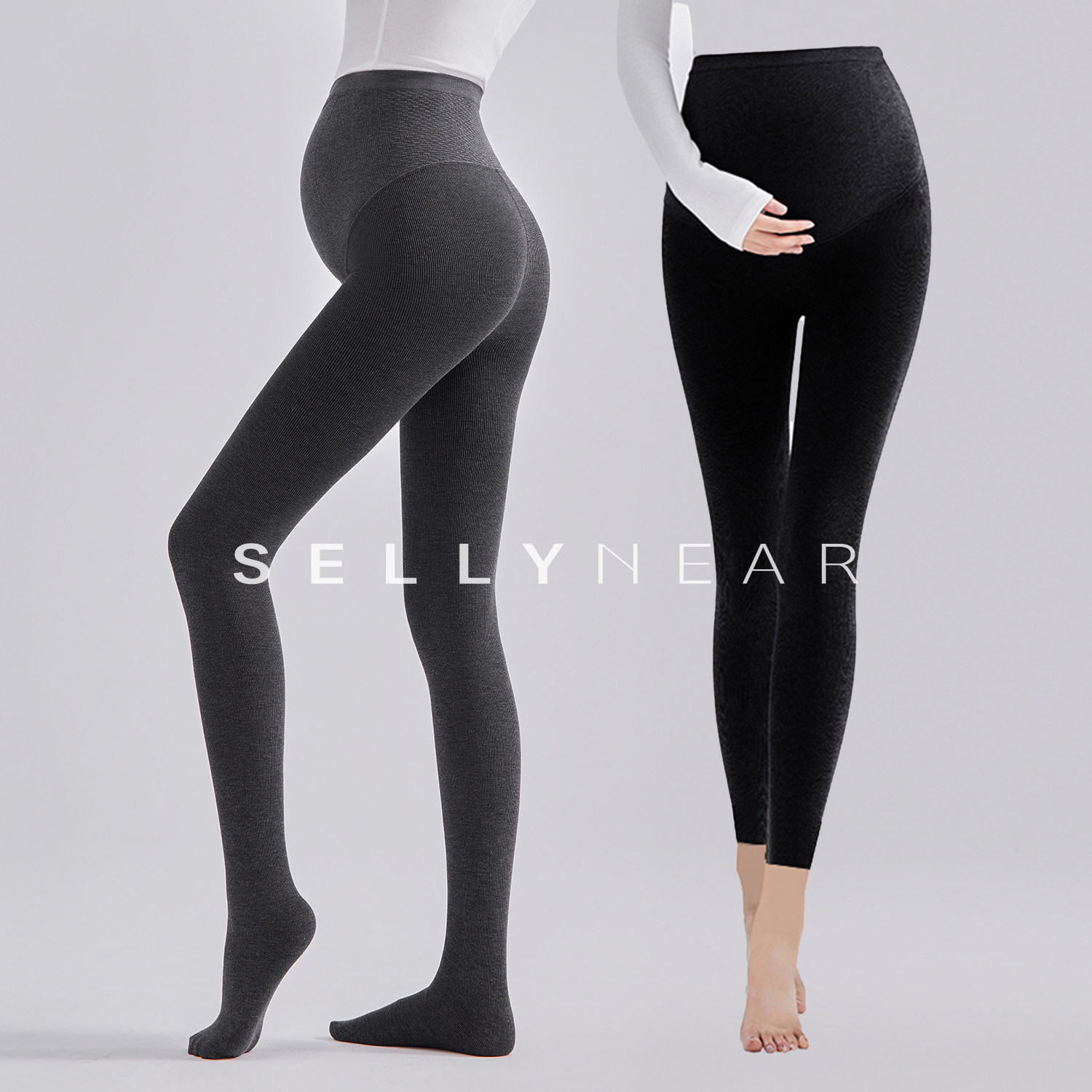 SELLYNEAR孕妇打底裤连袜发热抑菌不勒肚子裤袜秋冬连裤袜外穿
