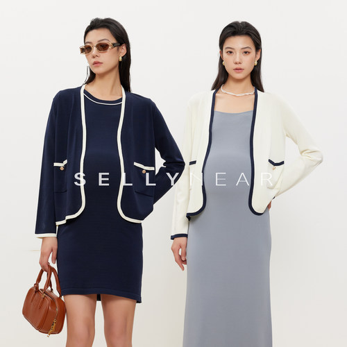 SELLYNEAR孕妇春装2025新款针织衫时尚宽松H版廓形CHIC通勤外套