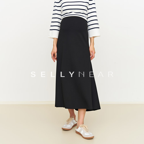 SELLYNEAR孕妇半身裙春秋装时尚立体莫代尔高腰无托腹显瘦鱼尾裙