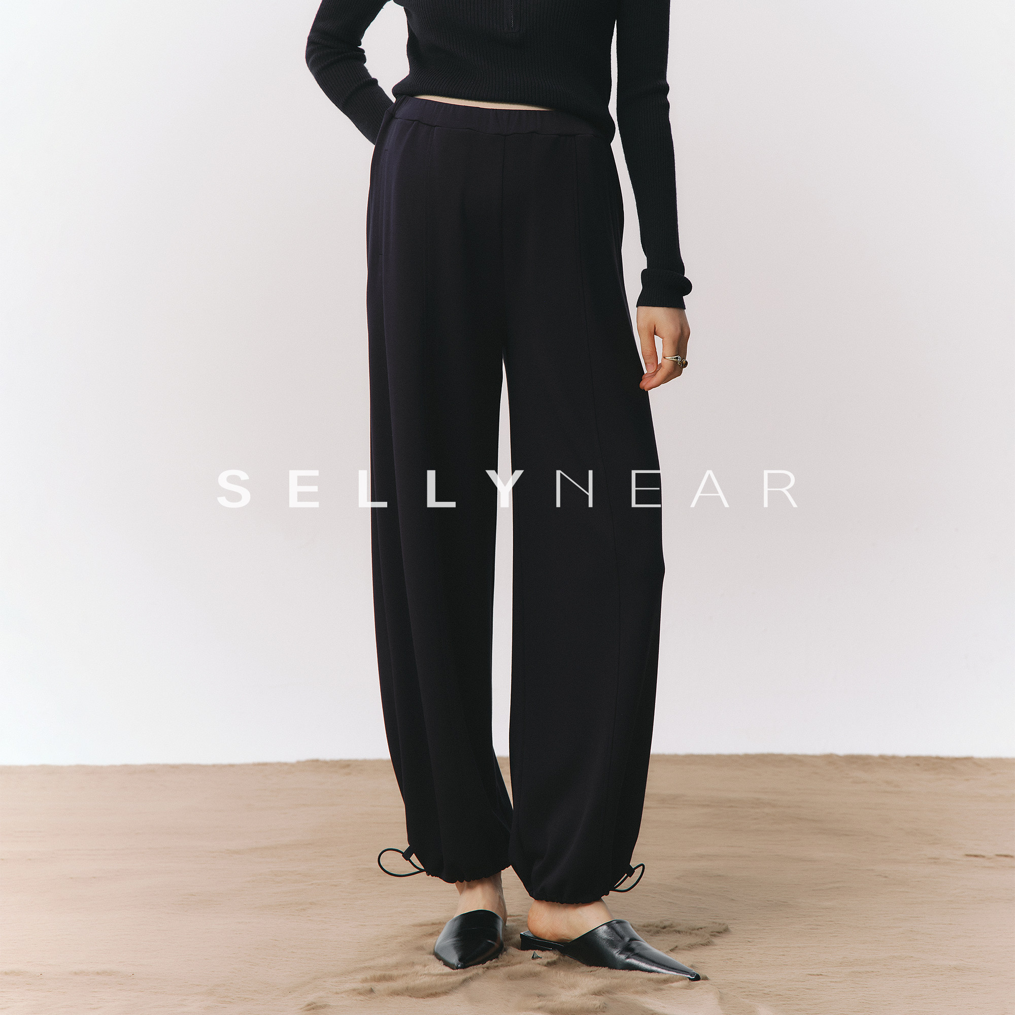 SELLYNEAR莫代尔9分大码灯笼裤图片