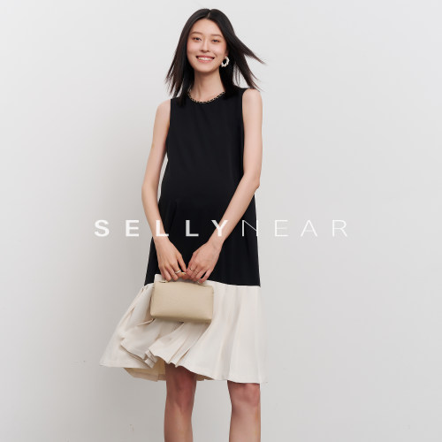SELLYNEAR压褶小香风连衣裙