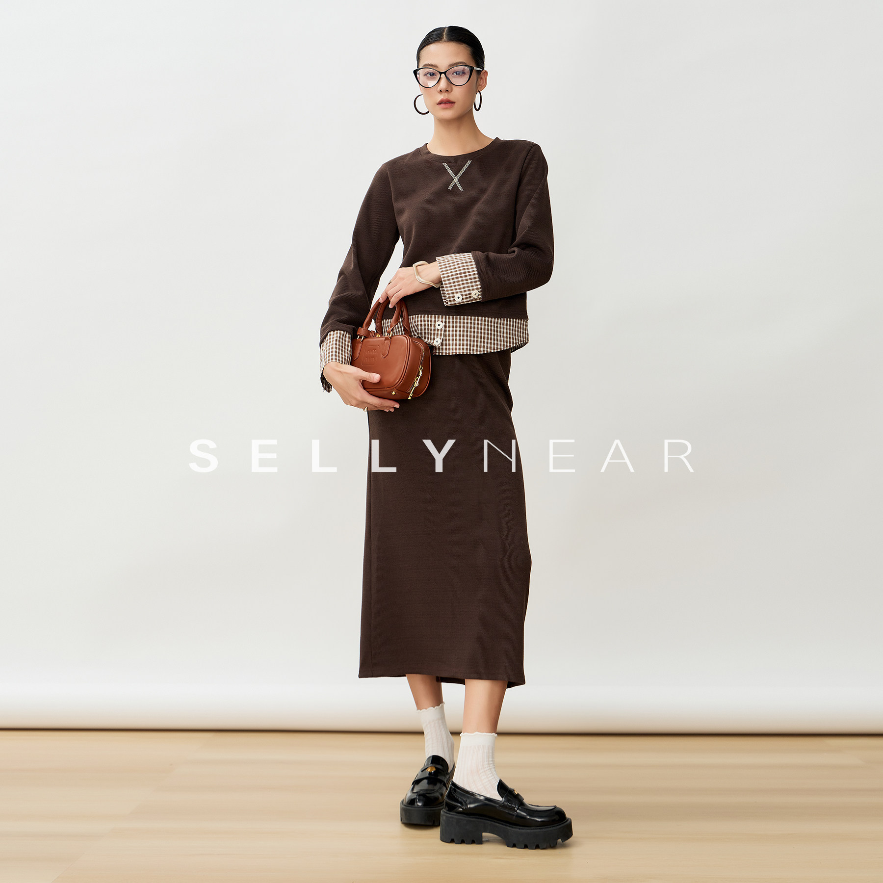 SELLYNEAR孕妇套装时尚洋气时髦秋季新款格纹miu风拼接两件套装,孕妇装/孕产妇用品/营养,套装,淘宝优惠券,粉丝福利购,淘宝优惠卷