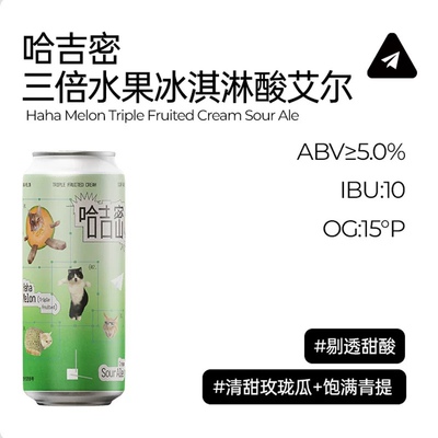 纸飞机酿造新品哈吉密三倍水果冰激凌酸艾尔啤酒473ml